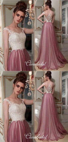 Lace Tulle Prom Dresses, Popular A-line Prom Dresses, Beauty Dresses