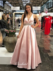 Fancy Beaded A-line Prom Dresses, Long Prom Dresses, 2020 Prom Dresses