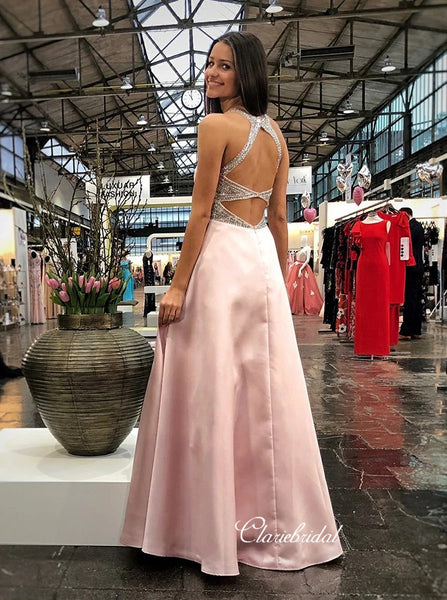 Fancy Beaded A-line Prom Dresses, Long Prom Dresses, 2020 Prom Dresses