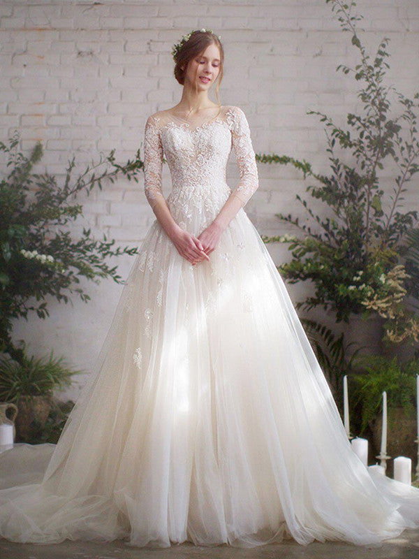 Popular Lace A-line Wedding Dresses, Newest 2020 Wedding Dresses