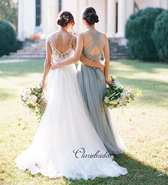 Popular Tulle Bridesmaid Dresses, A-line Bridesmaid Dresses