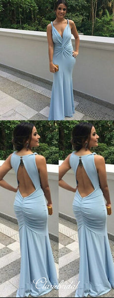 Mermaid Bridesmaid Dresses, Sexy V-neck Wedding Guest Dresses