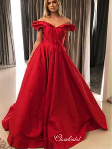 Off Shoulder A-line Evening Party Prom Dresses, Popular Newest 2020 Long Prom Dresses