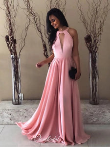 Unique Design A-line Prom Dresses Long, Simple Cheap Prom Dresses