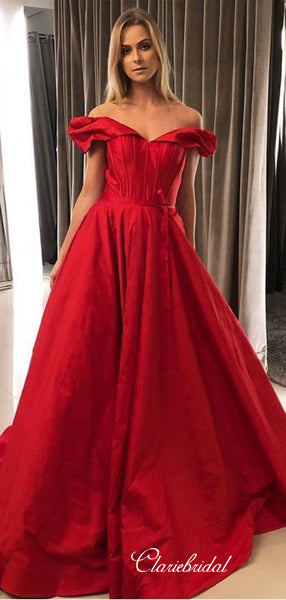 Off Shoulder A-line Evening Party Prom Dresses, Popular Newest 2020 Long Prom Dresses