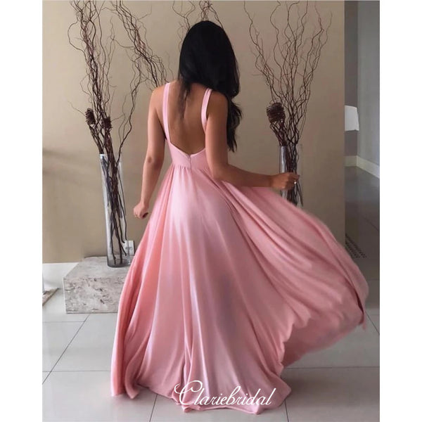 Unique Design A-line Prom Dresses Long, Simple Cheap Prom Dresses