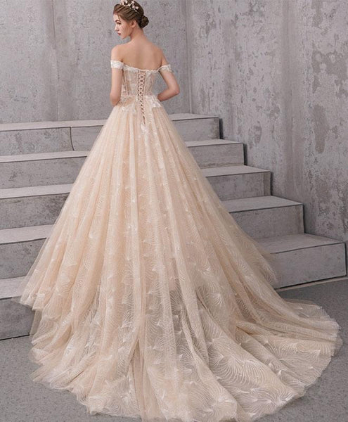 Fashion Lace Long Wedding Dresses, High Quality A-line Wedding Dresses