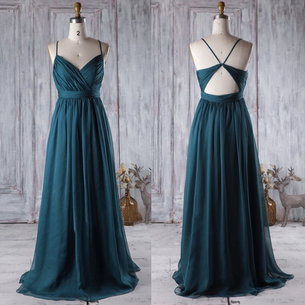 Long A-line Tulle Bridesmaid Dresses, Simple Long Bridesmaid Dresses, Newest Bridesmaid Dresses