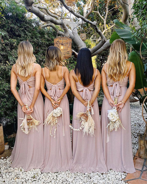 Newest A-line Chiffon Long Bridesmaid Dresses, Popular Bridesmaid Dresses, 2022 Bridesmaid Dresses