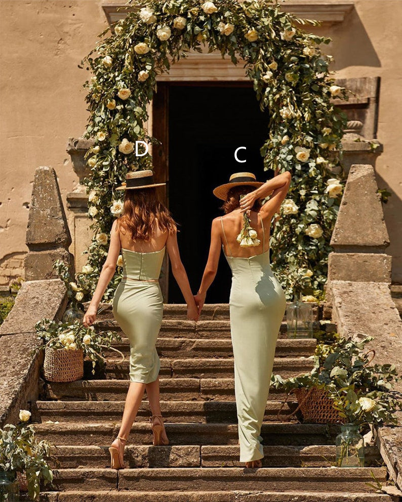 Mismatched Elastic Satin Bridesmaid Dresses, Popular 2022 Bridesmaid D – ClaireBridal
