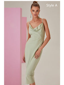 Mismatched Elastic Satin Bridesmaid Dresses, Popular 2022 Bridesmaid Dresses, Long Bridesmaid Dresses