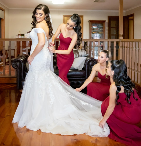 Sweetheart Long Mermaid Jersey Bridesmaid Dresses, Long Bridesmaid Dresses, Newest Bridesmaid Dresses
