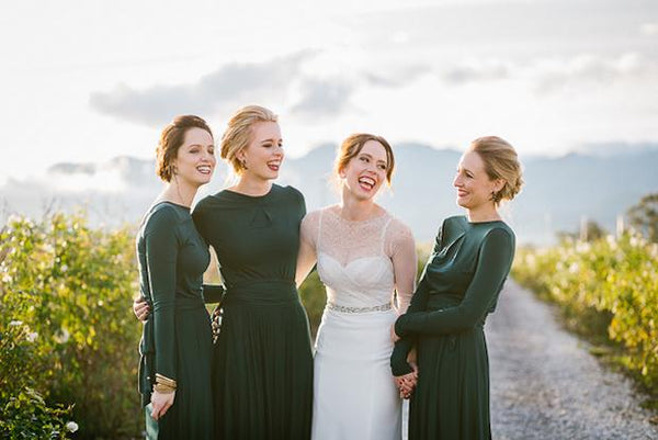 Long Sleeves Jersey Bridesmaid Dresses, Affordable Wedding Guest Dresses