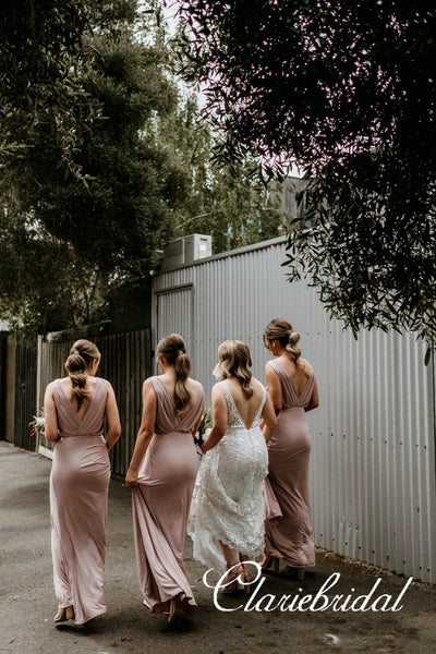 V-neck A-line Bridesmaid Dresses, Popular Bridesmaid Dresses