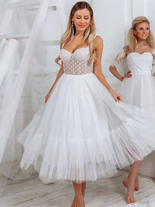 Spaghetti Long A-line Polka Dots Prom Dresses, A-line Prom Dresses, Cute Formal Dresses, Evening Dresses