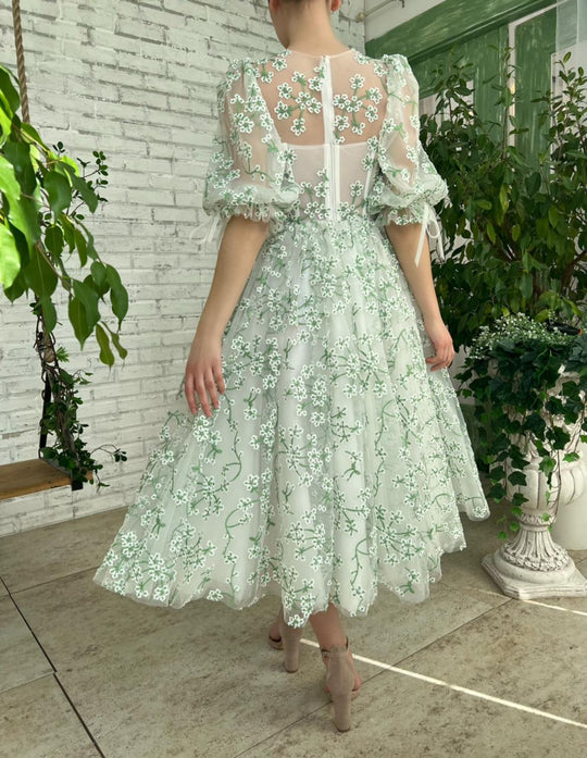 slim fit dress slacks Mint Green Hearts Tea Length Dress with Straps – Ohmollydress
