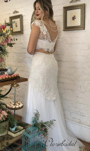 Newest Two Pieces Lace Wedding Dresses, Wonderful Wedding Dresses
