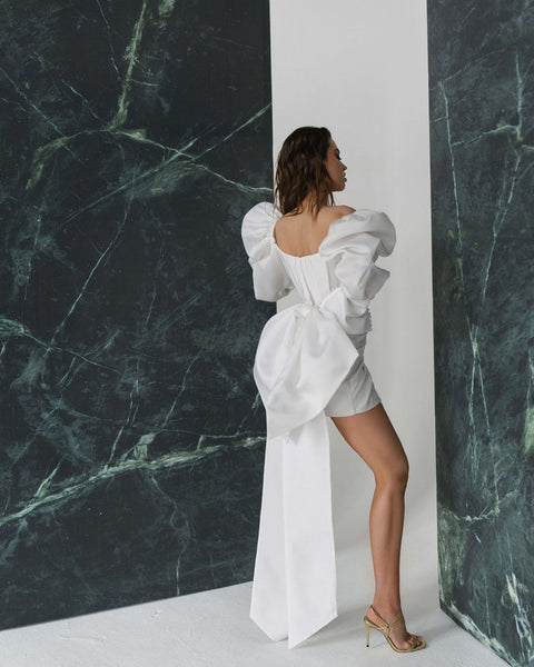 Chic Bubble Sleeves Wedding Dresses, Modern Wedding Dresses, Bridal Gown, Newest Wedding Dresses
