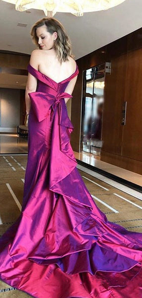 Off Shoulder Newest Evening Party Prom Dresses, Popular Long Prom Dresses