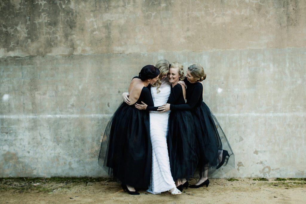 Long Sleeves Black Jersey Top Tulle Skirt Bridesmaid Dresses ClaireBridal Long Sleeves Black Jersey Top Tulle Skirt Bridesmaid Dresses ClaireBridal