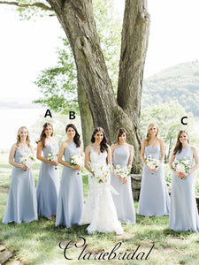 Mismatched Dusty Blue Long Bridesmaid Dresses, Popular Bridesmaid Dres ClaireBridal Mismatched Dusty Blue Long Bridesmaid Dresses, Popular Bridesmaid Dres ClaireBridal