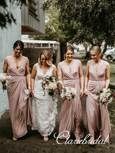 V-neck A-line Bridesmaid Dresses, Popular Bridesmaid Dresses