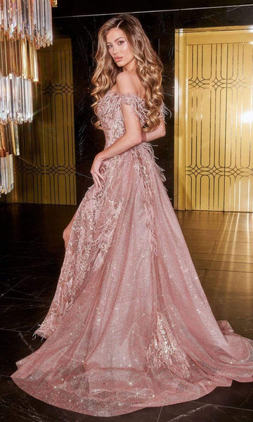 Off the Shoulder Shiny Sequin Tulle Prom Dresses With Feathers, Gorgeous 2023 Prom Dresses, Long Prom Dresses
