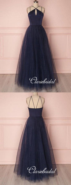 Simple Tulle A-line Design Prom Dresses, Evening Party Cheap Long Prom Dresses