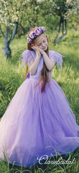 Lovely Satin Tulle Flower Girl Dresses With Bow Knot
