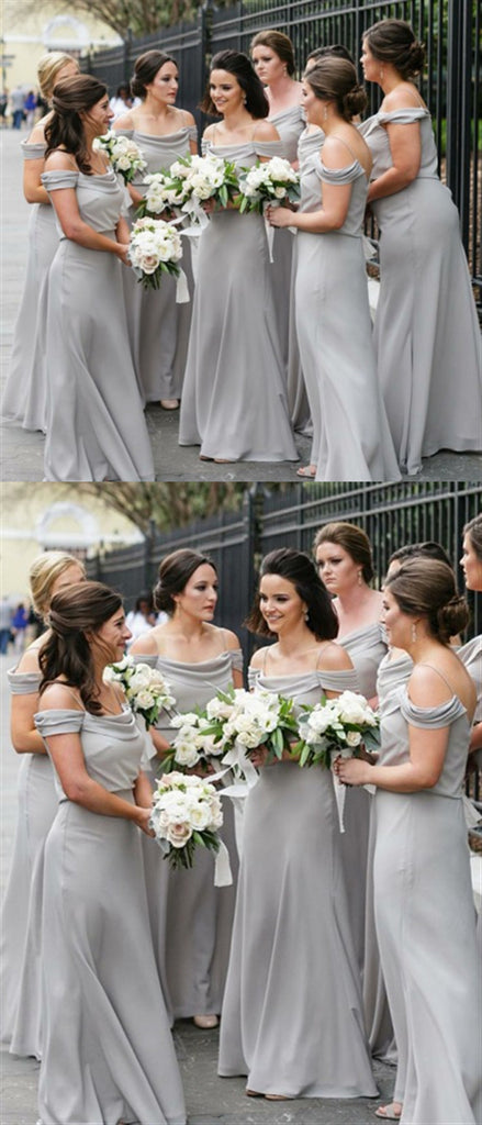 Long A-line Grey Chiffon Bridesmaid Dresses, Popular Bridesmaid Dresse ClaireBridal Long A-line Grey Chiffon Bridesmaid Dresses, Popular Bridesmaid Dresse ClaireBridal