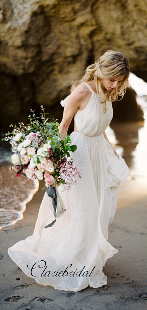 blue dress for baby girl Halter Strap Casual Wedding Dress for Beach, Unique Fashion Custom Wed –  ClaireBridal