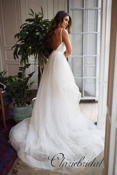 Sexy Detachable Sequin Tulle Wedding Dresses, Newest Wedding Dresses