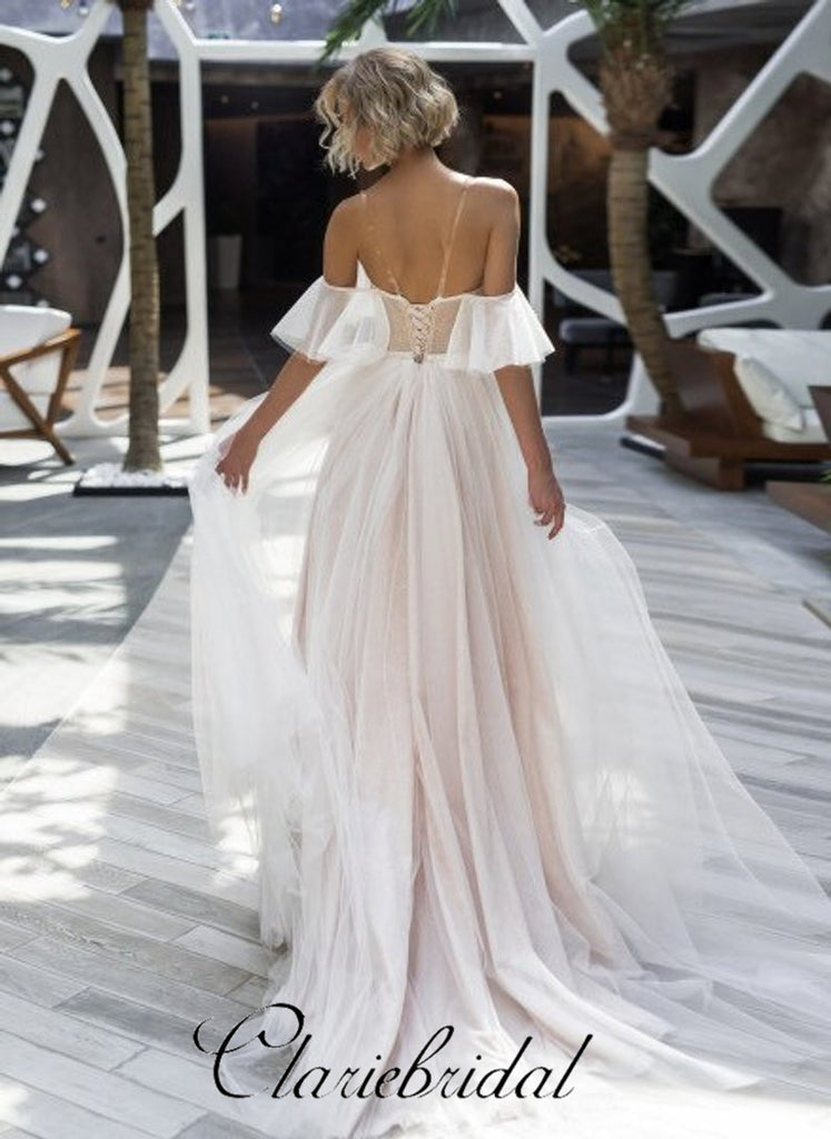 A-line Off Shoulder Fairy Wedding Dresses, Bridal Gown ClaireBridal A-line Off Shoulder Fairy Wedding Dresses, Bridal Gown ClaireBridal