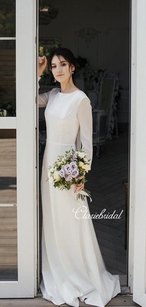 Satin and sale chiffon wedding dress