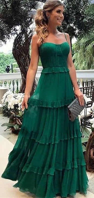 Lovely Emerald Green 30D Chiffon Prom Dresses, Long Prom Dresses, Popu –  ClaireBridal