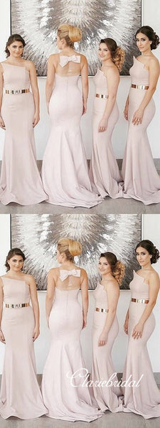 Pink Mermaid Bridesmaid Dresses, Long Bridesmaid Dresses