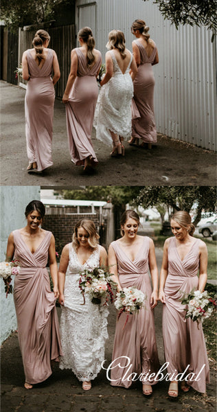 V-neck A-line Bridesmaid Dresses, Popular Bridesmaid Dresses