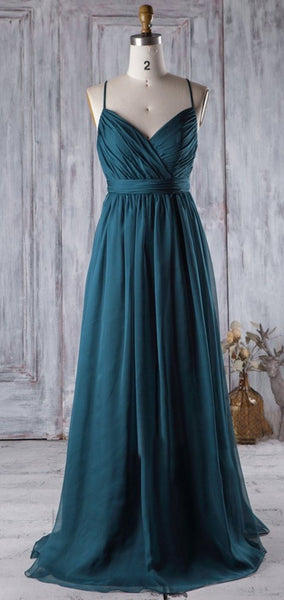 Long A-line Tulle Bridesmaid Dresses, Simple Long Bridesmaid Dresses, Newest Bridesmaid Dresses