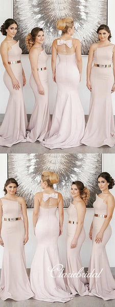 Pink Mermaid Bridesmaid Dresses, Long Bridesmaid Dresses