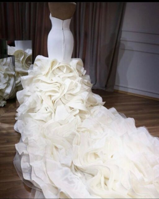 Luxury Ruffled Long Mermaid Wedding Dresses, Long Bridal Gown, 2020 We ClaireBridal Luxury Ruffled Long Mermaid Wedding Dresses, Long Bridal Gown, 2020 We ClaireBridal