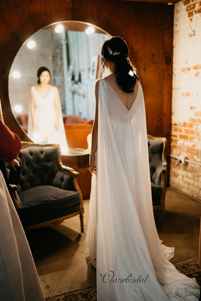 V-neck Chiffon Design Wedding Dresses, New Arrival Wedding Dresses