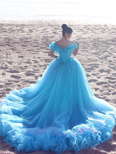 Off Shoulder Royal Blue Beaded Prom Dresses, Cinderella Prom Gown, 202 ClaireBridal Off Shoulder Royal Blue Beaded Prom Dresses, Cinderella Prom Gown, 202 ClaireBridal