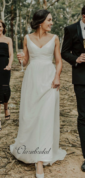Custom Design A-line Wedding Dresses, Newest Satin Fancy Wedding Dresses 2019