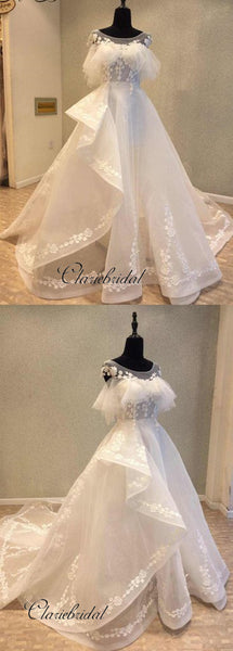 Unique Fashion On Sale Bridal Wedding Dresses, Organza Fancy Wedding Dresses