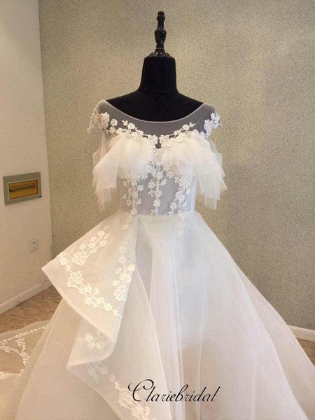 Unique Fashion On Sale Bridal Wedding Dresses, Organza Fancy Wedding Dresses