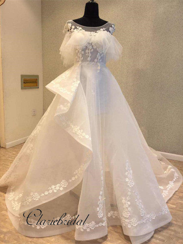 Unique Fashion On Sale Bridal Wedding Dresses, Organza Fancy Wedding Dresses