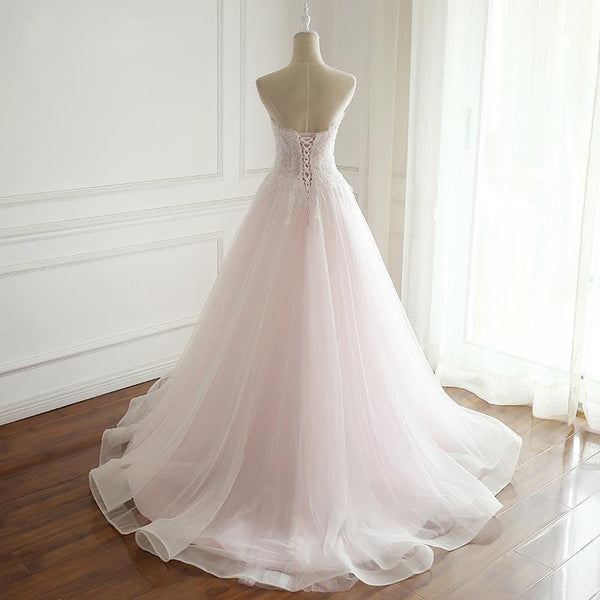 Long A-line Lace Tulle Wedding Dresses, Bridal Gown